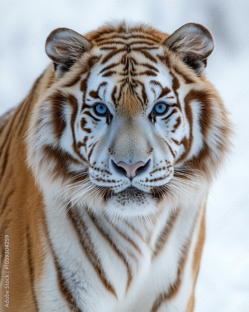 Obraz premium Majestic Siberian Tiger in Frosty Environment