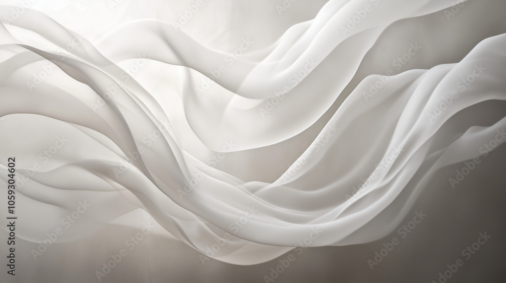 Obraz premium Light translucent smoke waves on beige background