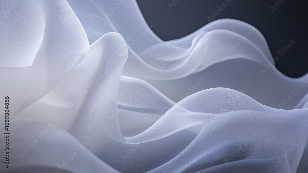 White airy smoke waves on dark background White airy smoke waves on dark background