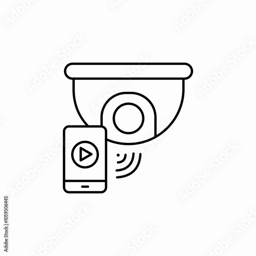 cctv camera phone control icon sign vector