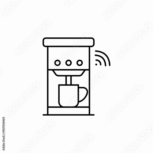 coffee machine wireless control icon sign vector