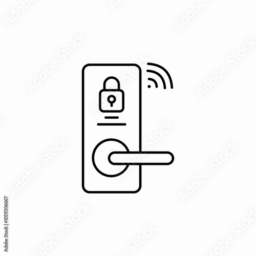 door handle wireless control icon sign vector