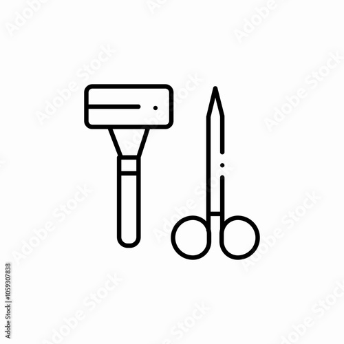 razor scissors icon sign vector