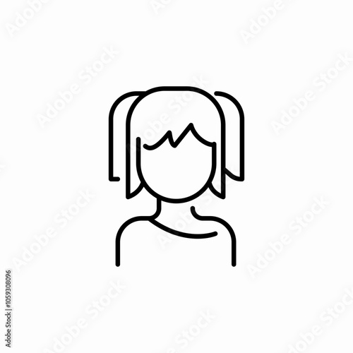 teenager girl user icon sign vector