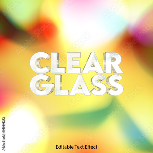 clear glass editable text effect