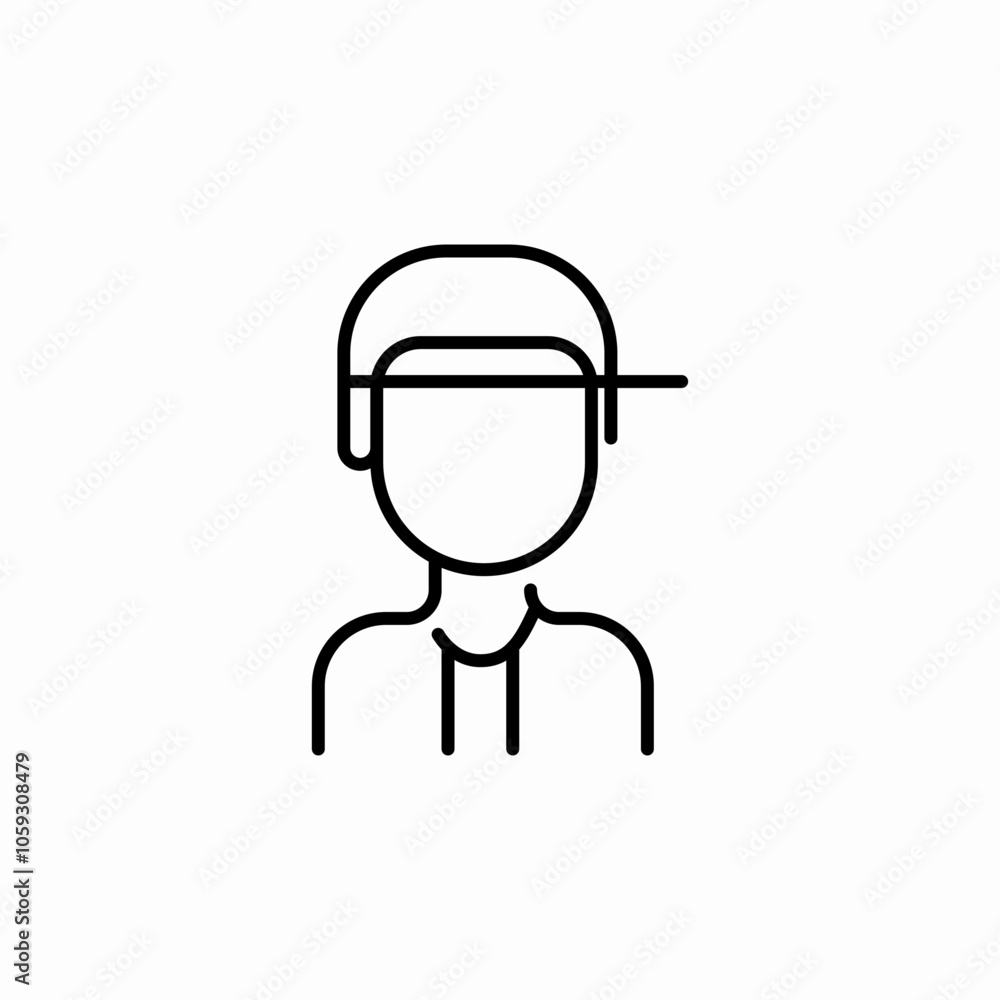 young boy cap user icon sign vector young boy cap user icon sign vector