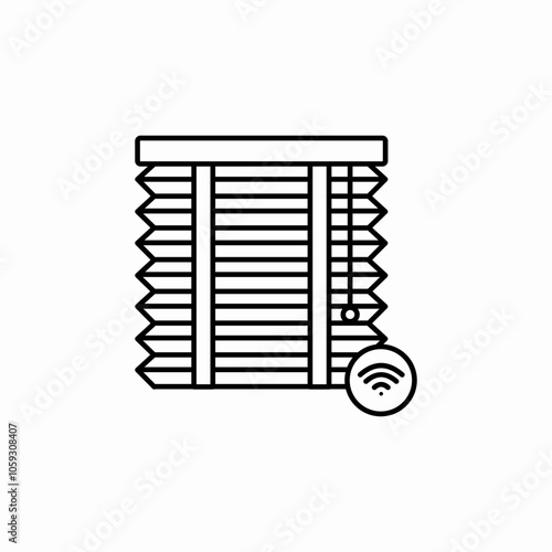 window blind wireless control icon sign vector
