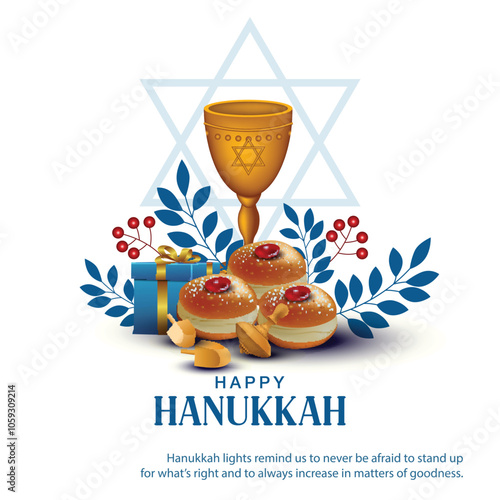 Israel celebrating happy Hannukah festival. creative abstract vector illustration design.