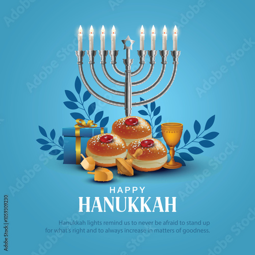 Israel celebrating happy Hannukah festival. creative abstract vector illustration design.