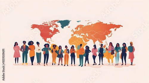 World population density map,with vector characters located in the most populated areas. World Population Day design, earth day, World environment Day, world Humanitarian day Population. Globaliza