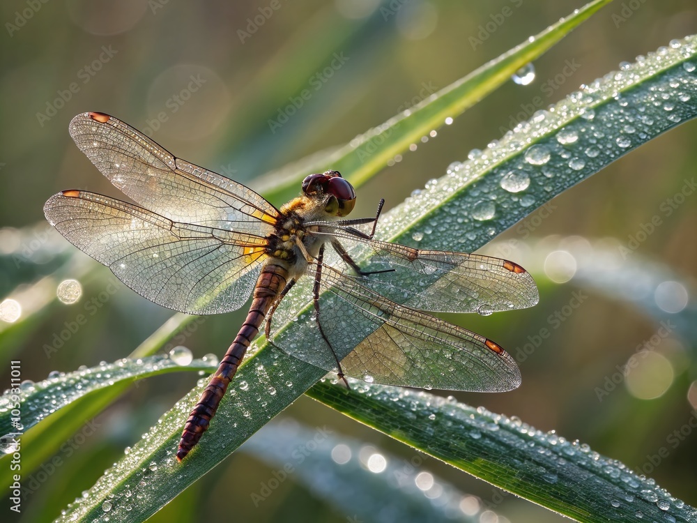 Dragonfly on Leaf - Captivating Nature's Beauty in Macro Photography Dragonfly on Leaf - Captivating Nature's Beauty in Macro Photography