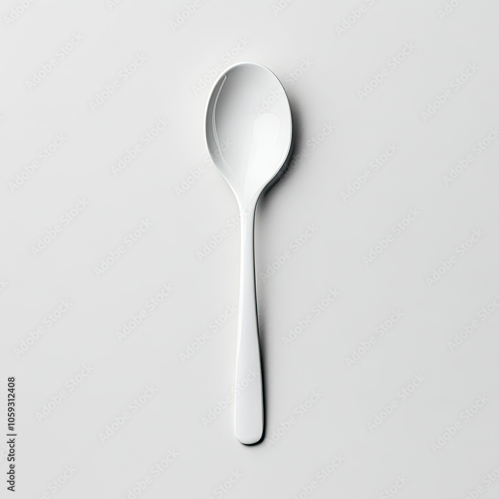 White spoon on a clean surface, perfect for culinary presentations. White spoon on a clean surface, perfect for culinary presentations.