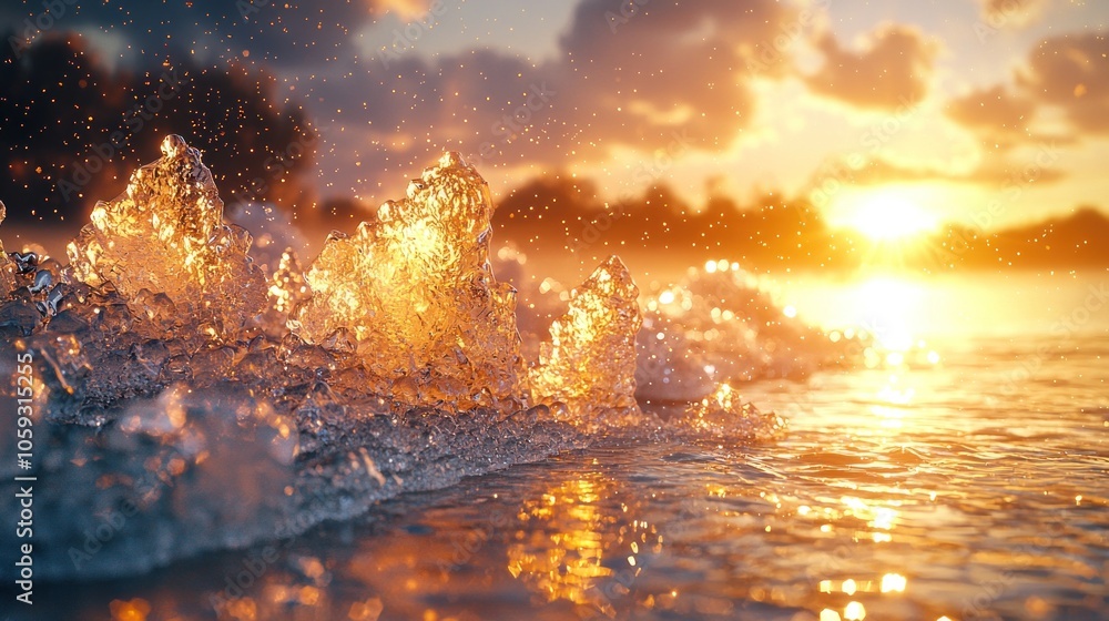 Golden Hour Ocean Waves: A Stunning Display of Nature's Beauty Golden Hour Ocean Waves: A Stunning Display of Nature's Beauty