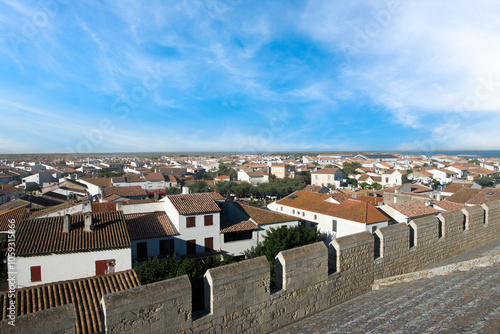 Overview of Saintes-Maries-de-la-Mer seen from the rooftop of the cathedral. photo