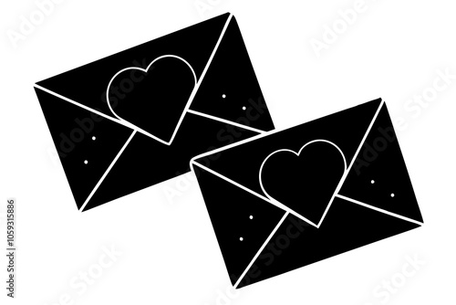 Valentine Envelopes | isolated vector illustration on white background