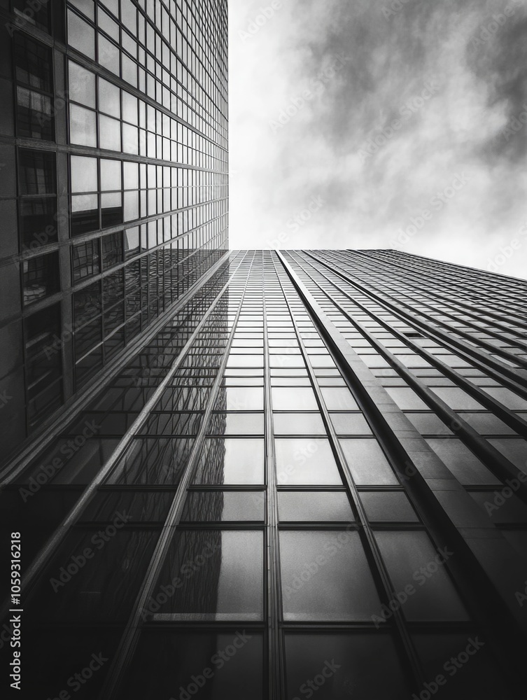A city's skyscraper buildings create a dynamic urban skyline. High-rise glass towers indicate commercial areas of the financial district. A city's skyscraper buildings create a dynamic urban skyline. High-rise glass towers indicate commercial areas of the financial district.