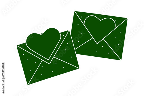 Valentine Envelopes | isolated vector illustration on white background