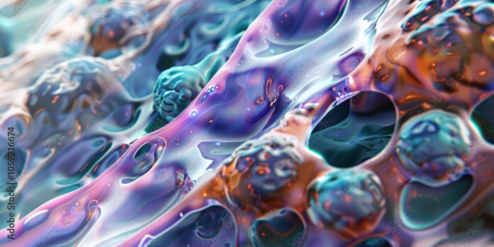 Naklejka premium Vibrant and swirling abstract pattern with bright colors.