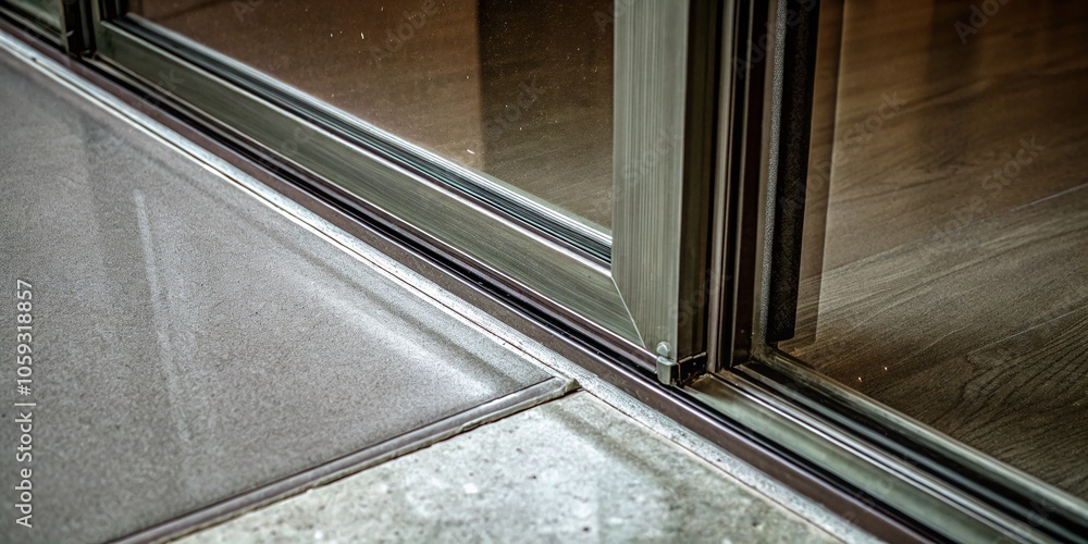 Elegant Glass Door on Smooth Gray Surface for Modern Home or Office Decor Enhancement Elegant Glass Door on Smooth Gray Surface for Modern Home or Office Decor Enhancement