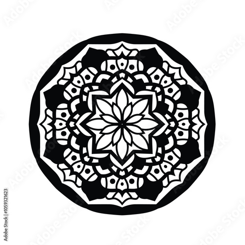 Flower mandala ornament design. Ornament beautiful mandala. arabic oriental retro indian circular floral mandala.
