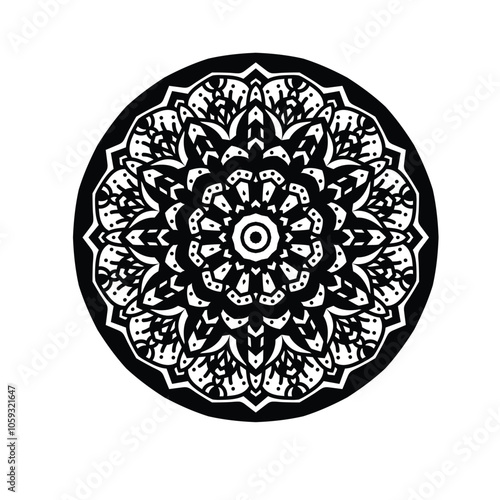 Floral designed mandala, oriental mandala, islamic motif, floral pattern