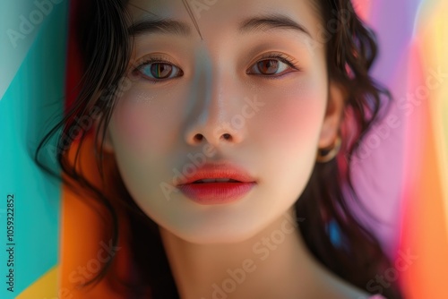 Wallpaper Mural Vibrant beauty portrait of young Asian woman. Torontodigital.ca