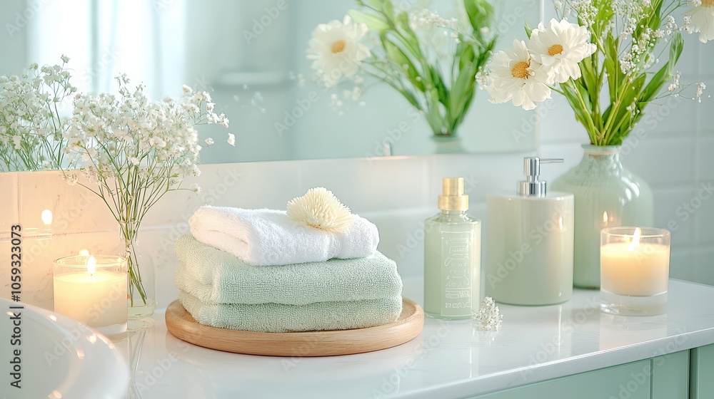 A serene bathroom featuring cozy sage cabinets, complemented by natural textures and soft towels, creating a calming retreat for relaxation and rejuvenation. A serene bathroom featuring cozy sage cabinets, complemented by natural textures and soft towels, creating a calming retreat for relaxation and rejuvenation.