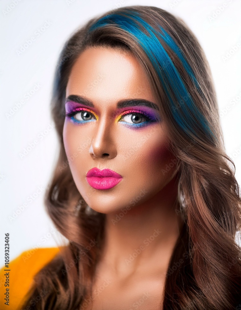 Fototapeta premium Retrato de una mujer de cabello largo