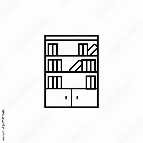 book shelf cabinet icon sign vector