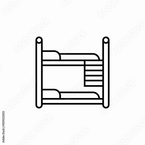 bunk bed icon sign vector