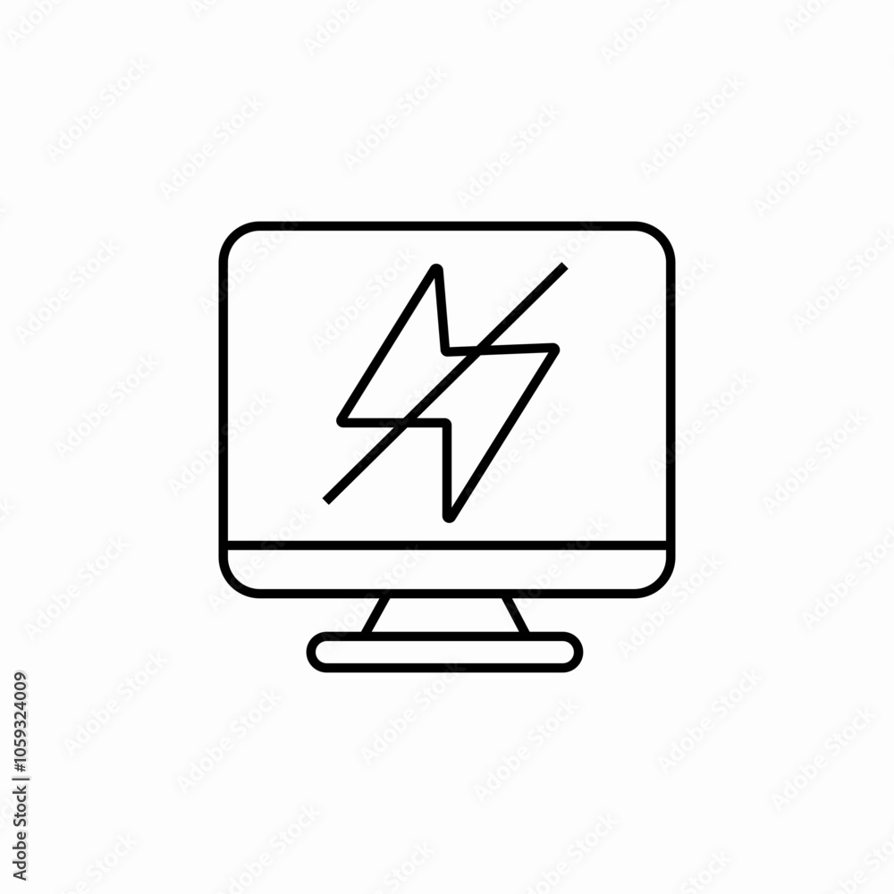 computer broken battery icon sign vector computer broken battery icon sign vector