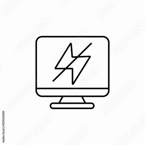 computer broken battery icon sign vector