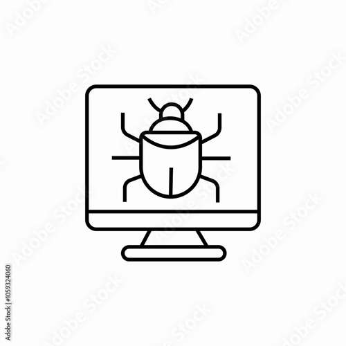 computer bug icon sign vector