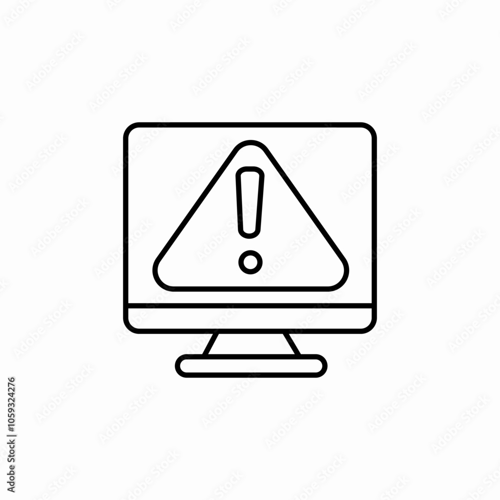 computer warning exclamation mark icon sign vector computer warning exclamation mark icon sign vector