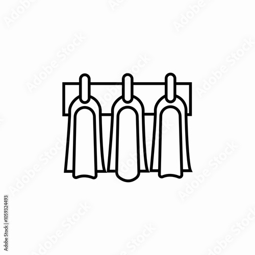 diving slippers hangers icon sign vector