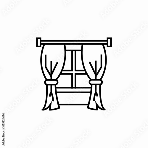 curtains window icon sign vector