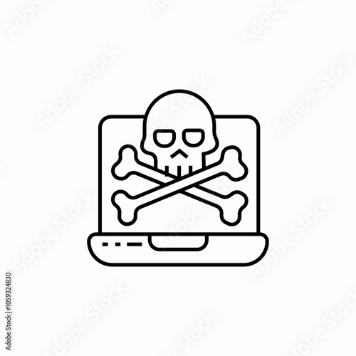 laptop hack icon sign vector
