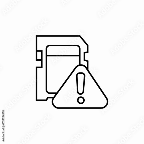 memory card warning icon sign vector