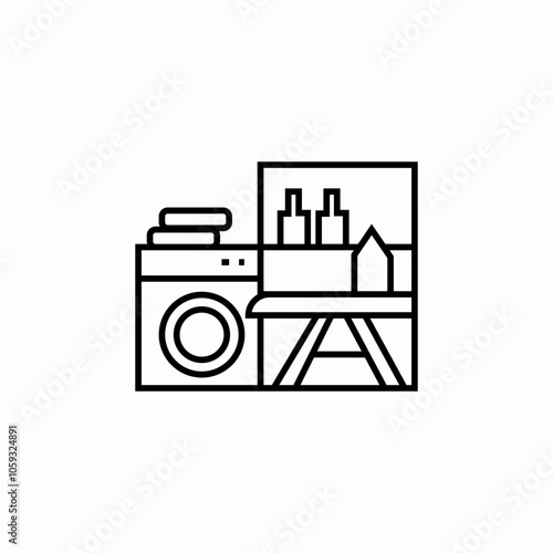 laundry room icon sign vector