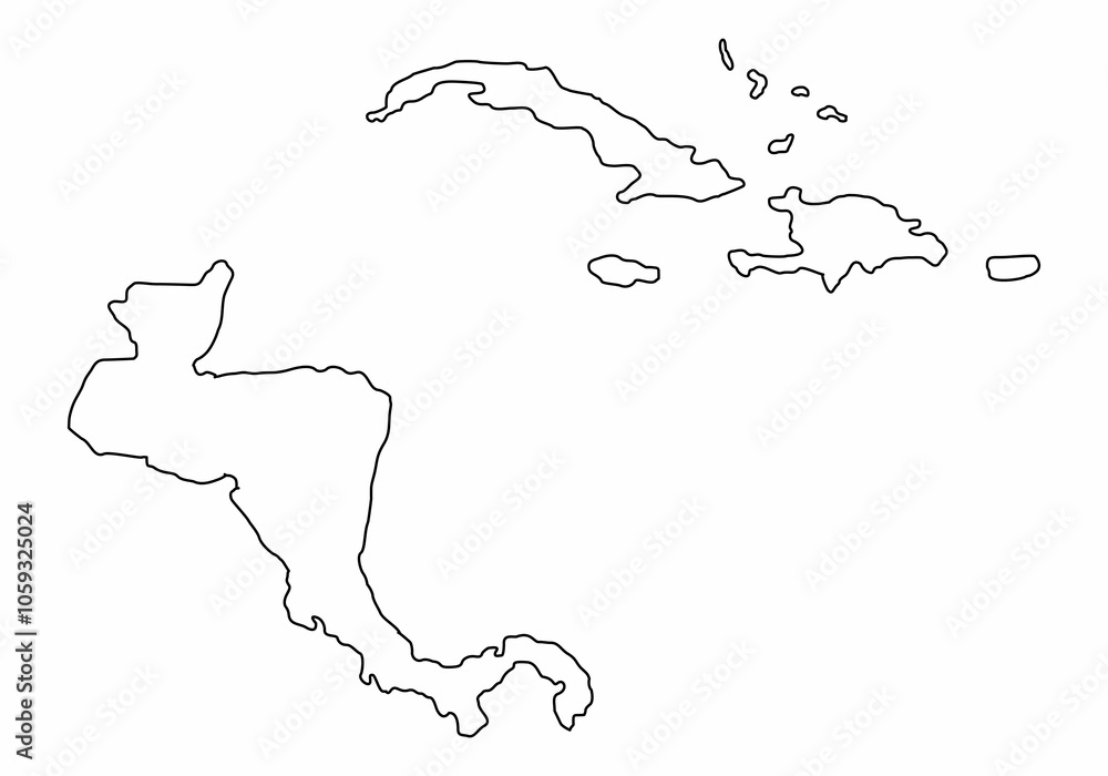 Central America outline map