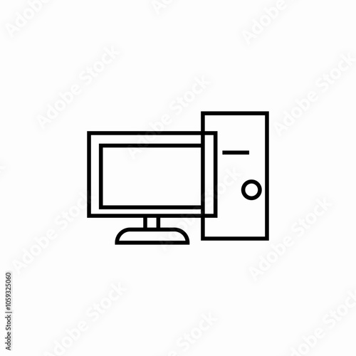 pc computer device icon sign vector