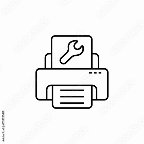 printer service icon sign vector
