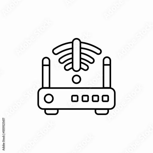 router error warning icon sign vector