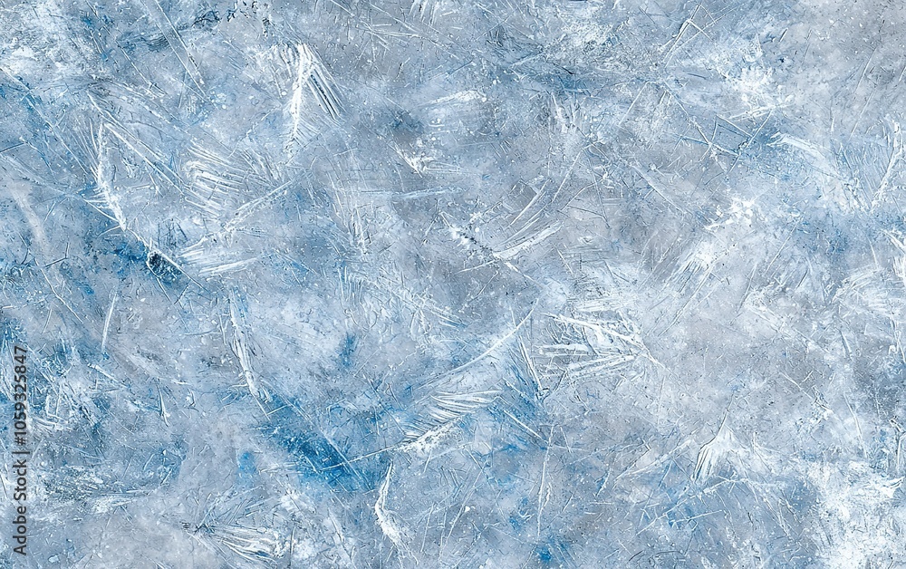 Obraz premium Intricate patterns of frozen ice creating a beautiful, textured surface in a cool, wintry landscape