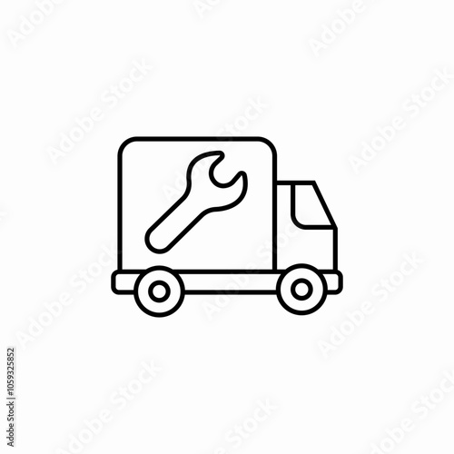 service truck icon sign vector