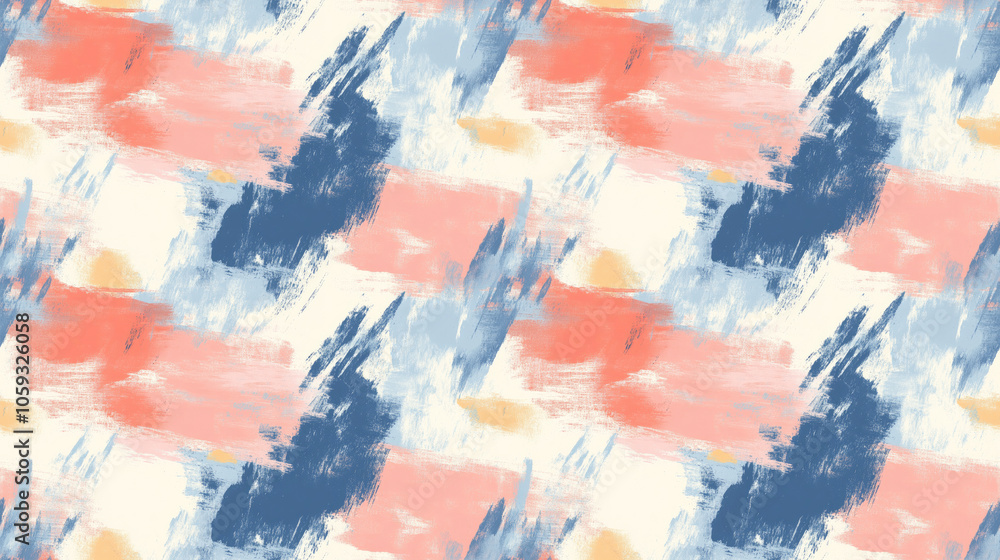 Brushed painted abstract seamless pattern showcasing dynamic strokes of paint perfect for creative design projects