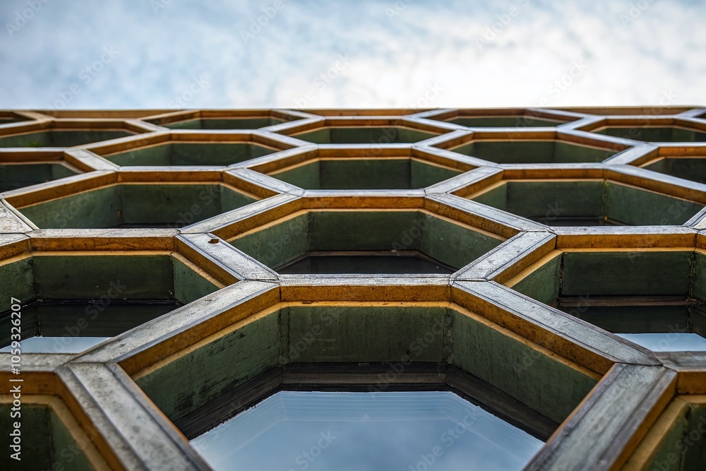 Fototapeta premium Endless Green Honeycomb Pattern with Long Exposure Effect for Nature and Design Projects