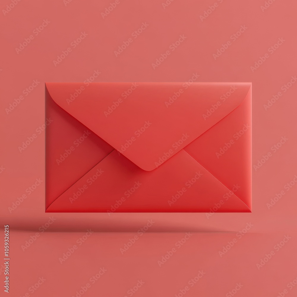 Vibrant Crimson Envelope: A Minimalist Exploration of Form and Color Vibrant Crimson Envelope: A Minimalist Exploration of Form and Color