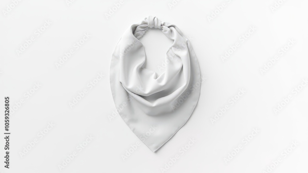 Bandana mockup in high resolution, showing realistic fabric folds and soft texture. Perfect for showcasing designs or branding on bandanas in a professional, photorealistic setting.