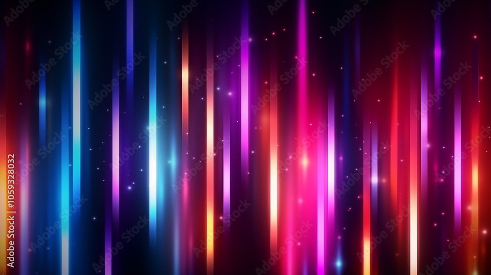 Vertical glowing lines concept background. Abstract rays bright poster. Vibrant colors. Digital raster illustration. AI artwork. Vertical glowing lines concept background. Abstract rays bright poster. Vibrant colors. Digital raster illustration. AI artwork.